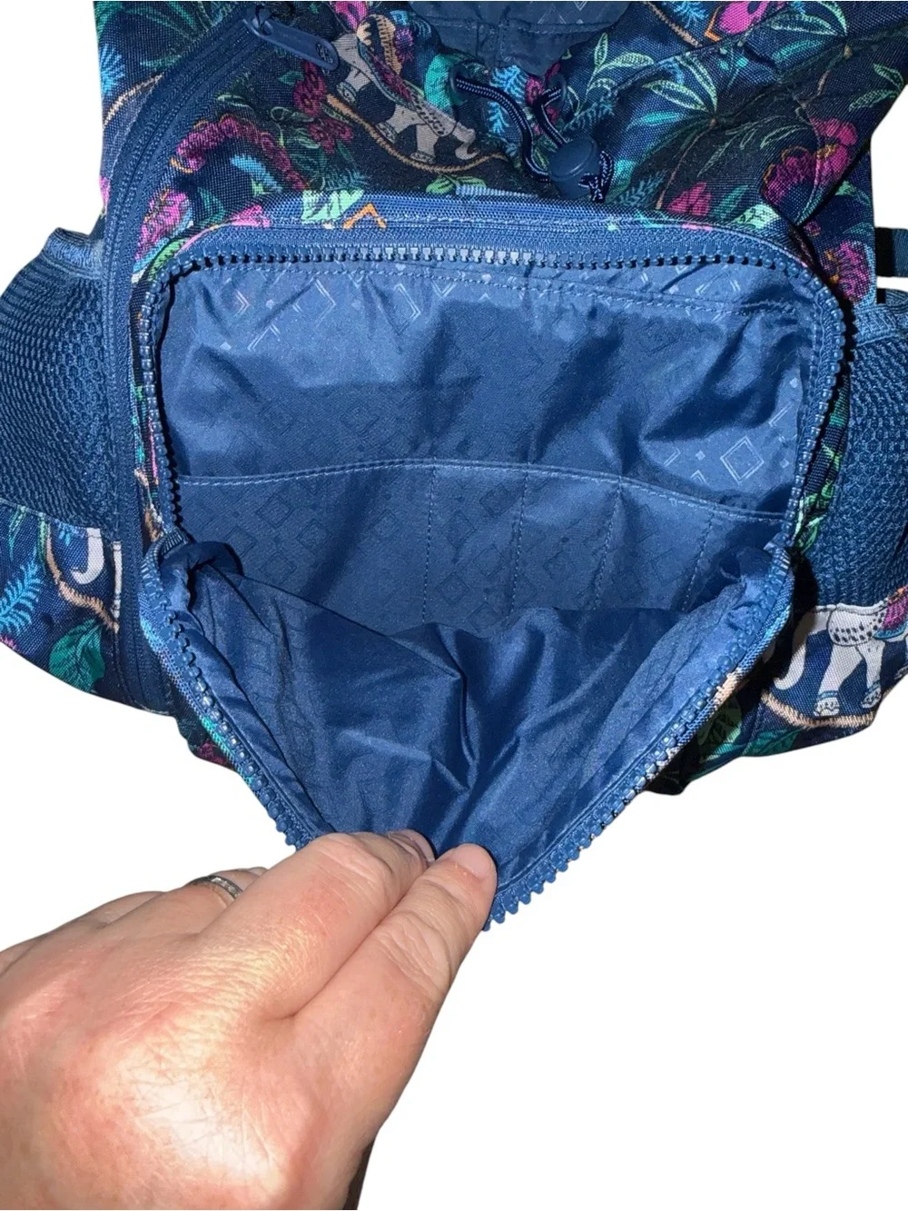 Vera Bradley Navy Elephant Print Backpack